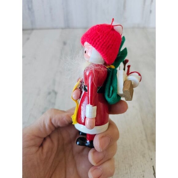 Wooden Santa vintage ornament backpack Xmas tree - Picture 3 of 8